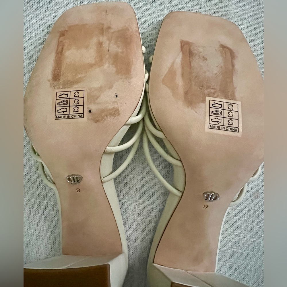 PAIGE “Becca” Slip On Strappy High Heel Sandals, Bone, Size US 9, NWOB. - Picture 8 of 11